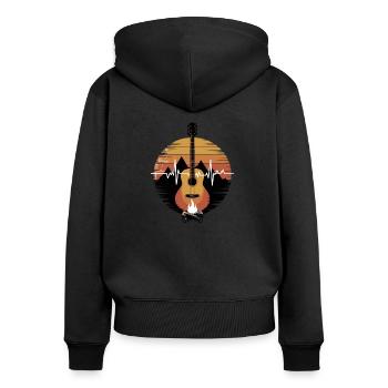 Guitare électrique Campfire Heartbeat Design - Sweat à capuche zippé Premium bio Femme - noir - Dos - Julia (174cm)