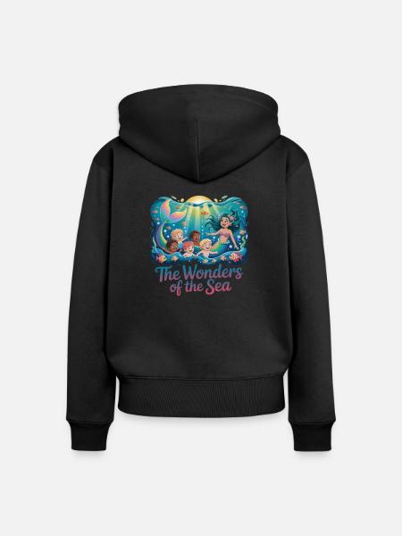 WUNDER DES MEERES - Frauen Premium Bio Zip Hoodie - Schwarz