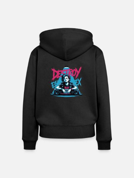 SYSTEM ZERSTÖREN - Frauen Premium Bio Zip Hoodie - Schwarz