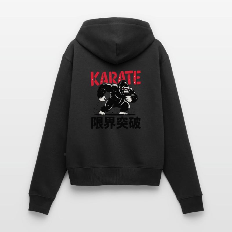 EXÉCUTION D’UNE POSITION DE KARATÉ Sweat à capuche zippé Premium bio Femme