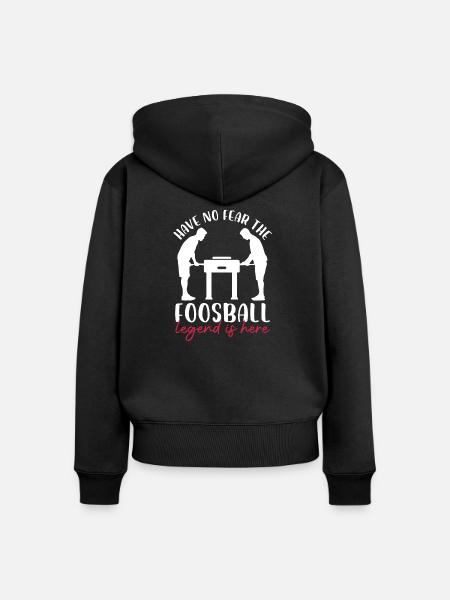 Foosball Legend Design - Frauen Premium Bio Zip Hoodie - Schwarz