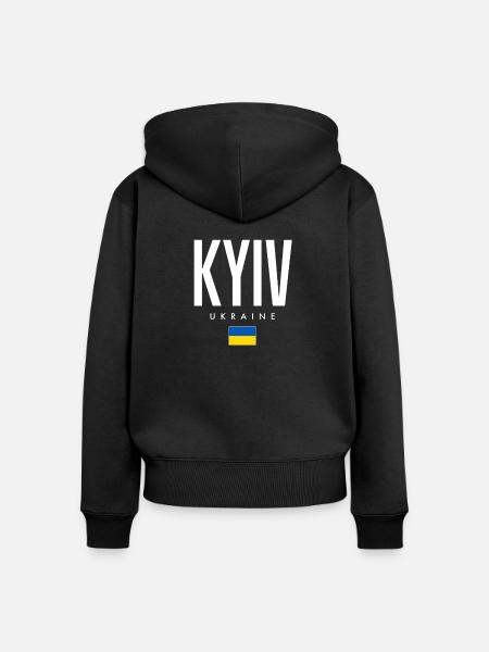 Kiew Ukraine - Frauen Premium Bio Zip Hoodie - Schwarz