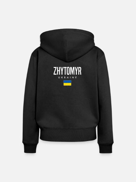 Zhytomyr Ukraine - Frauen Premium Bio Zip Hoodie - Schwarz