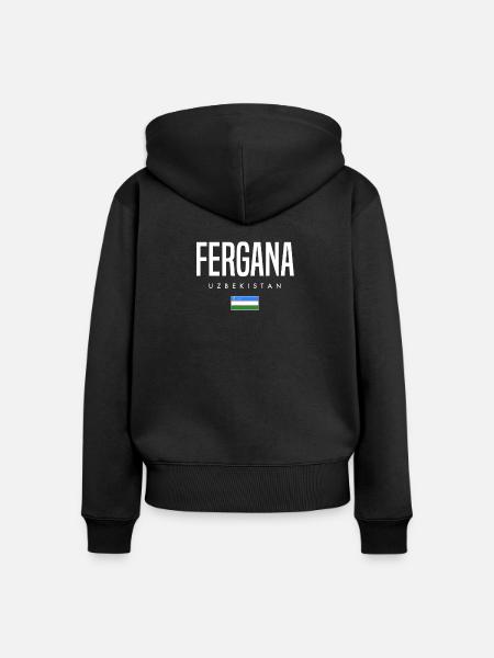 Fergana Usbekistan - Frauen Premium Bio Zip Hoodie - Schwarz