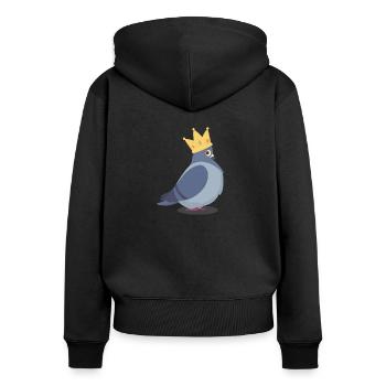 Freche Taube mit Spruch "Ew, People..." Bird Nerd - Frauen Premium Bio Zip Hoodie - Schwarz - Hinten - Julia (174cm)