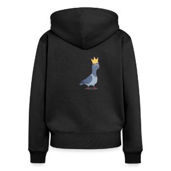 Freche Taube Spruch "Allergic to stupid People" - Frauen Premium Bio Zip Hoodie - Schwarz - Hinten - Julia (174cm)