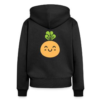 chickpea - Women's Premium Organic Zip Hoodie - black - Back - Julia (174cm)