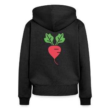 radis - Sweat à capuche zippé Premium bio Femme - noir - Dos - Julia (174cm)