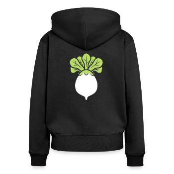 Endive - Women's Premium Organic Zip Hoodie - black - Back - Julia (174cm)
