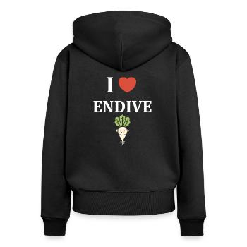 Endive - Women's Premium Organic Zip Hoodie - black - Back - Julia (174cm)