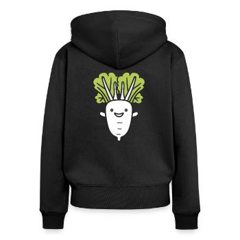 Endive - Women's Premium Organic Zip Hoodie - black - Back - Julia (174cm)