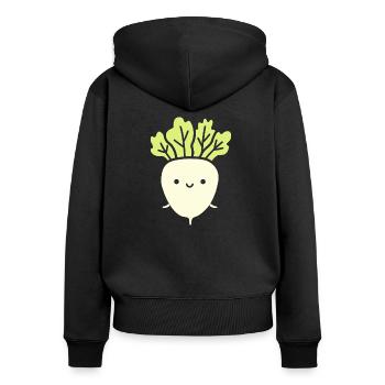 Endive - Women's Premium Organic Zip Hoodie - black - Back - Julia (174cm)