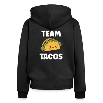 tacos - Sweat à capuche zippé Premium bio Femme - noir - Dos - Julia (174cm)