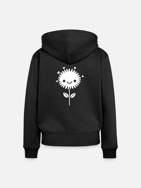 Löwenzahn - Frauen Premium Bio Zip Hoodie - Schwarz