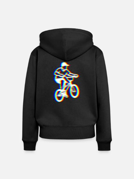 Glitch BMX – Extreme Fahrt - Frauen Premium Bio Zip Hoodie - Schwarz