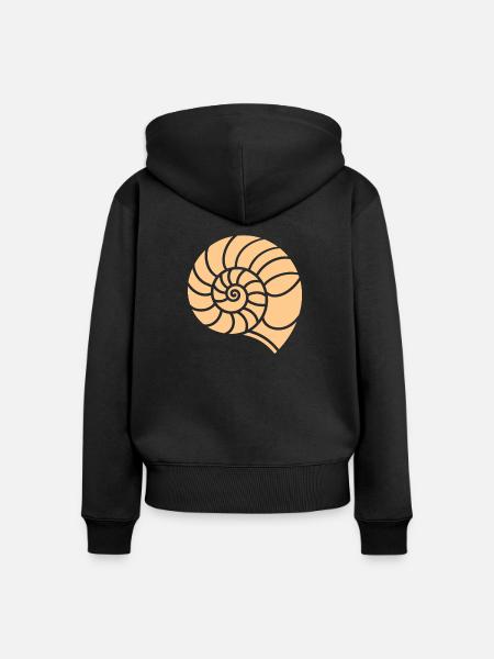 Muschel - Frauen Premium Bio Zip Hoodie - Schwarz