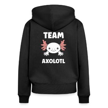 axolotl - Sweat à capuche zippé Premium bio Femme - noir - Dos - Julia (174cm)