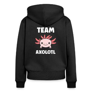 axolotl - Women's Premium Organic Zip Hoodie - black - Back - Julia (174cm)
