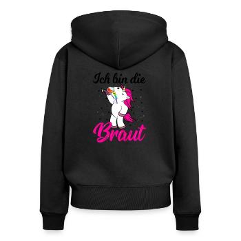 Junggesellinnenabschied-Braut Team Frauen - Frauen Premium Bio Zip Hoodie - Schwarz - Hinten - Julia (174cm)