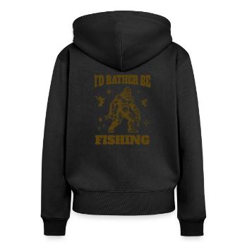 Pêche au Bigfoot Je préférerais pêcher le Sasquatch - Sweat à capuche zippé Premium bio Femme - noir - Dos - Julia (174cm)