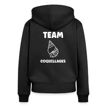 coquillage - Sweat à capuche zippé Premium bio Femme - noir - Dos - Julia (174cm)