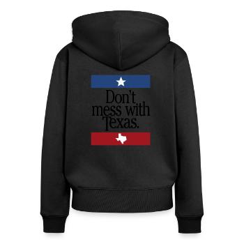 Ne jouez pas avec le Texas - Sweat à capuche zippé Premium bio Femme - noir - Dos - Julia (174cm)
