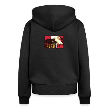 Peru Flag Condor Peruvian Sur Andes Inca Machu - Women's Premium Organic Zip Hoodie - black - Back - Julia (174cm)