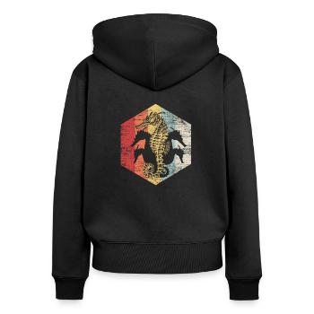 Seahorse Fish Ocean Gift Animal - Women's Premium Organic Zip Hoodie - black - Back - Julia (174cm)