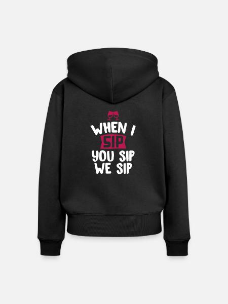 drinking - Frauen Premium Bio Zip Hoodie - Schwarz