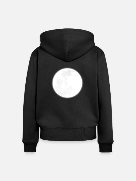 Full Moon - Frauen Premium Bio Zip Hoodie - Schwarz