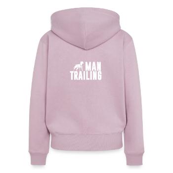 T-Shirt Mantrailing Training - Sweat à capuche zippé Premium bio Femme - rose poudré - Dos - Julia (174cm)