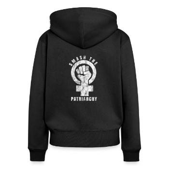 Feminist Shirt Women Power Women's Rights Shirt - Women's Premium Organic Zip Hoodie - black - Back - Julia (174cm)