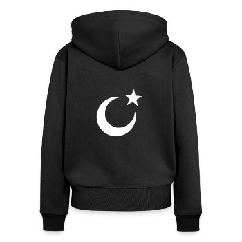 Türkei - Frauen Premium Bio Zip Hoodie - Schwarz - Hinten - Julia (174cm)