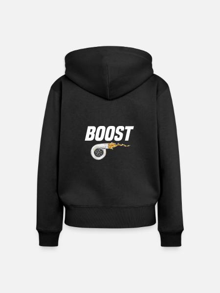 boost - Frauen Premium Bio Zip Hoodie - Schwarz
