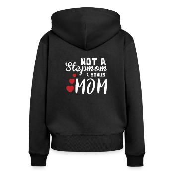 Stepmom Geschenk Stiefmutter Shirt Ziehmutter - Frauen Premium Bio Zip Hoodie - Schwarz - Hinten - Julia (174cm)