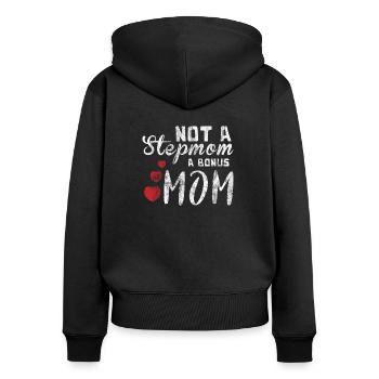 Stepmom Geschenk Stiefmutter Shirt Ziehmutter - Frauen Premium Bio Zip Hoodie - Schwarz - Hinten - Julia (174cm)