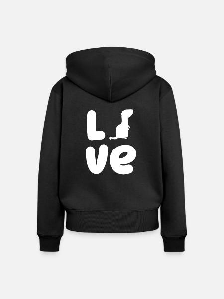 Frettchenfreund - Frettchen - Liebe - Geschenk - Frauen Premium Bio Zip Hoodie - Schwarz