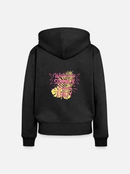 Willkommenes Sommer-Strand-Geschenk-Shirt - Frauen Premium Bio Zip Hoodie - Schwarz