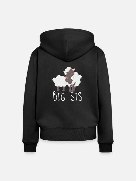 Big Sister - Frauen Premium Bio Zip Hoodie - Schwarz