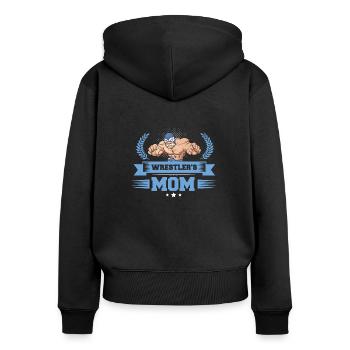 Wrestler's Mom - Women's Premium Organic Zip Hoodie - black - Back - Julia (174cm)