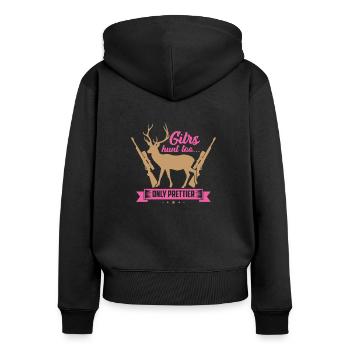Pretty hunter - Women's Premium Organic Zip Hoodie - black - Back - Julia (174cm)