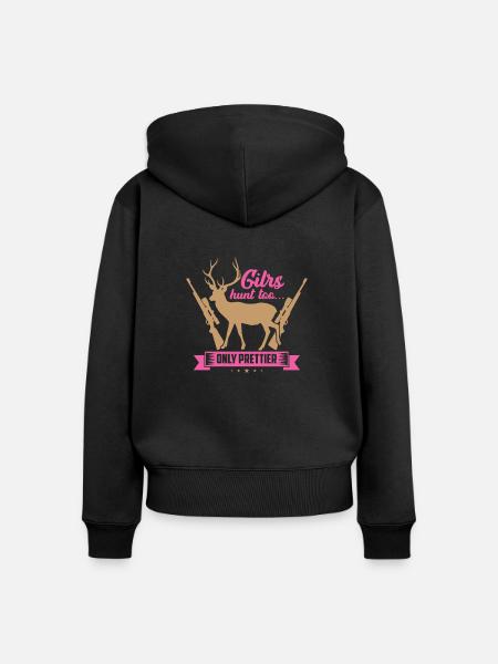 Pretty hunter - Frauen Premium Bio Zip Hoodie - Schwarz