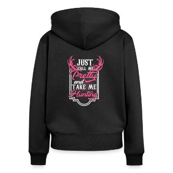 Pretty hunter - Women's Premium Organic Zip Hoodie - black - Back - Julia (174cm)