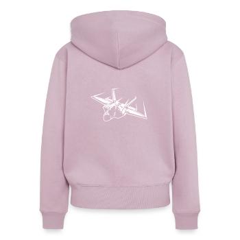 Avion de chasse pilote jet avion militaire - Sweat à capuche zippé Premium bio Femme - rose poudré - Dos - Julia (174cm)