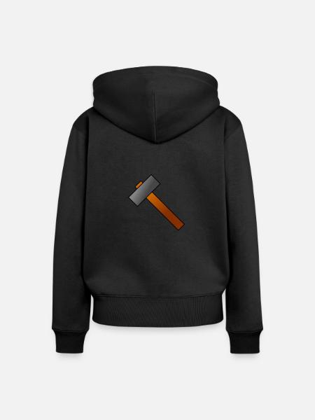Handwerker Hammer - Frauen Premium Bio Zip Hoodie - Schwarz
