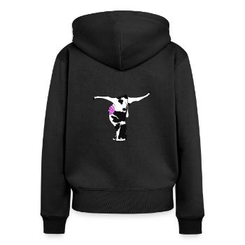 Offrir le yoga pour la vache drôle idée de cadeau - Sweat à capuche zippé Premium bio Femme - noir - Dos - Julia (174cm)