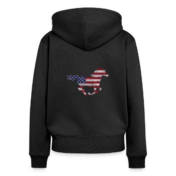 American horse - Women's Premium Organic Zip Hoodie - black - Back - Julia (174cm)