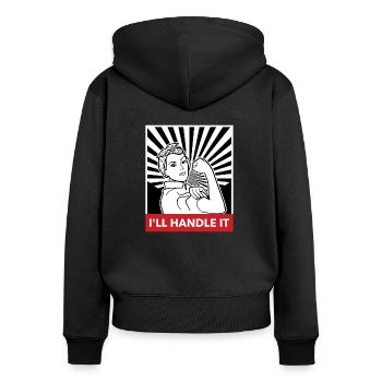 Girl Power - Women's Premium Organic Zip Hoodie - black - Back - Julia (174cm)