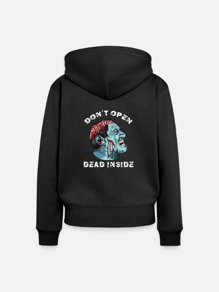 Zombie - Don't Open Dead Inside - Frauen Premium Bio Zip Hoodie - Schwarz