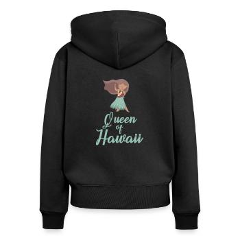 Reine d’Hawaï - Sweat à capuche zippé Premium bio Femme - noir - Dos - Julia (174cm)